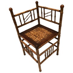 Classic Vintage Bamboo Corner Chair