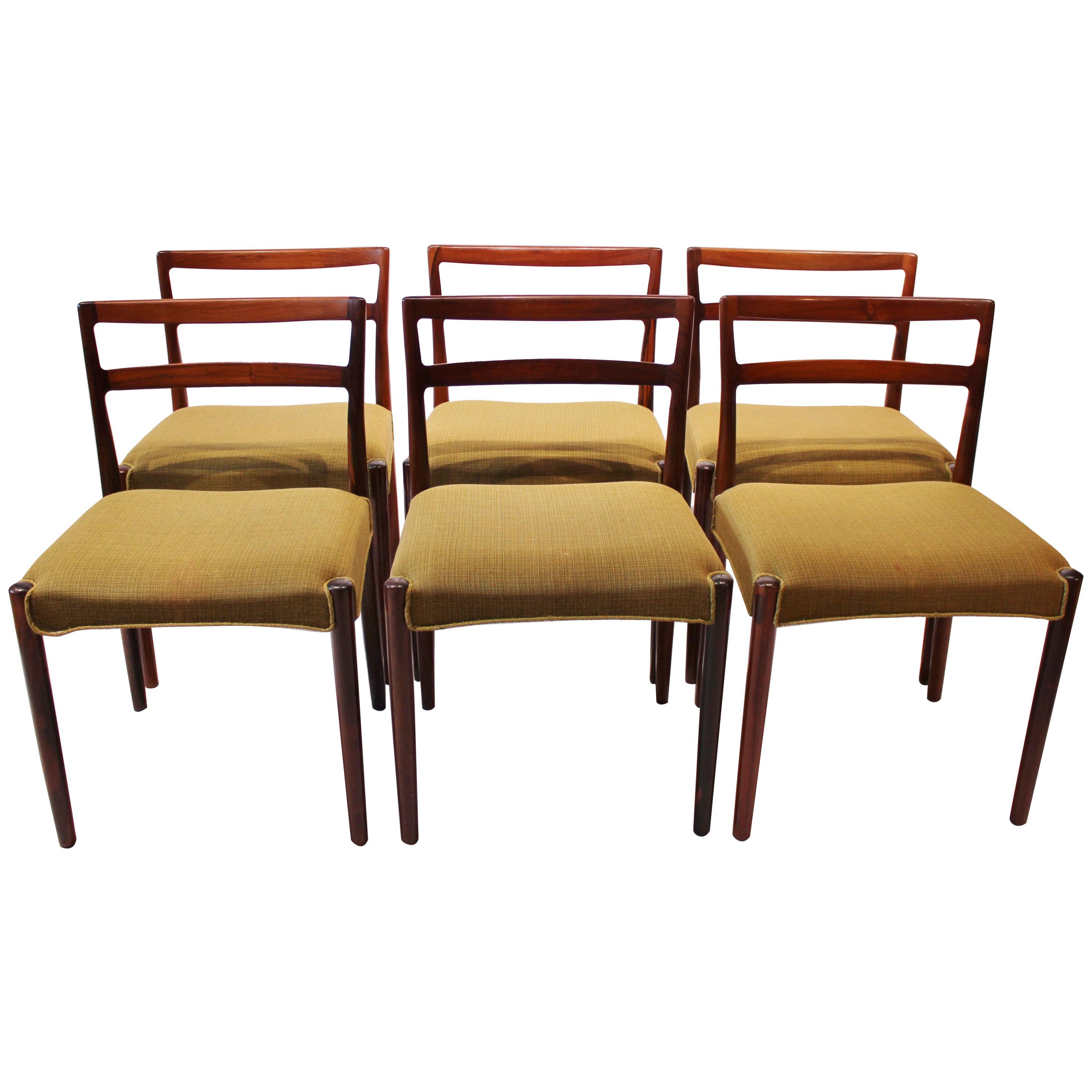 Set of Six Dining Room Chairs of Rosewood, Knud Færch, 1960s