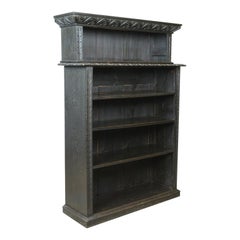 Antique Open Bookshelf, Oak, Victorian, Bookcase, Jacobean Overtones, circa 1890