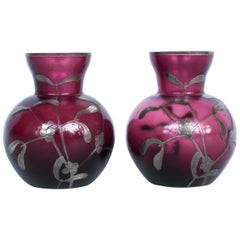 Pair of Bohemian Glass Vases