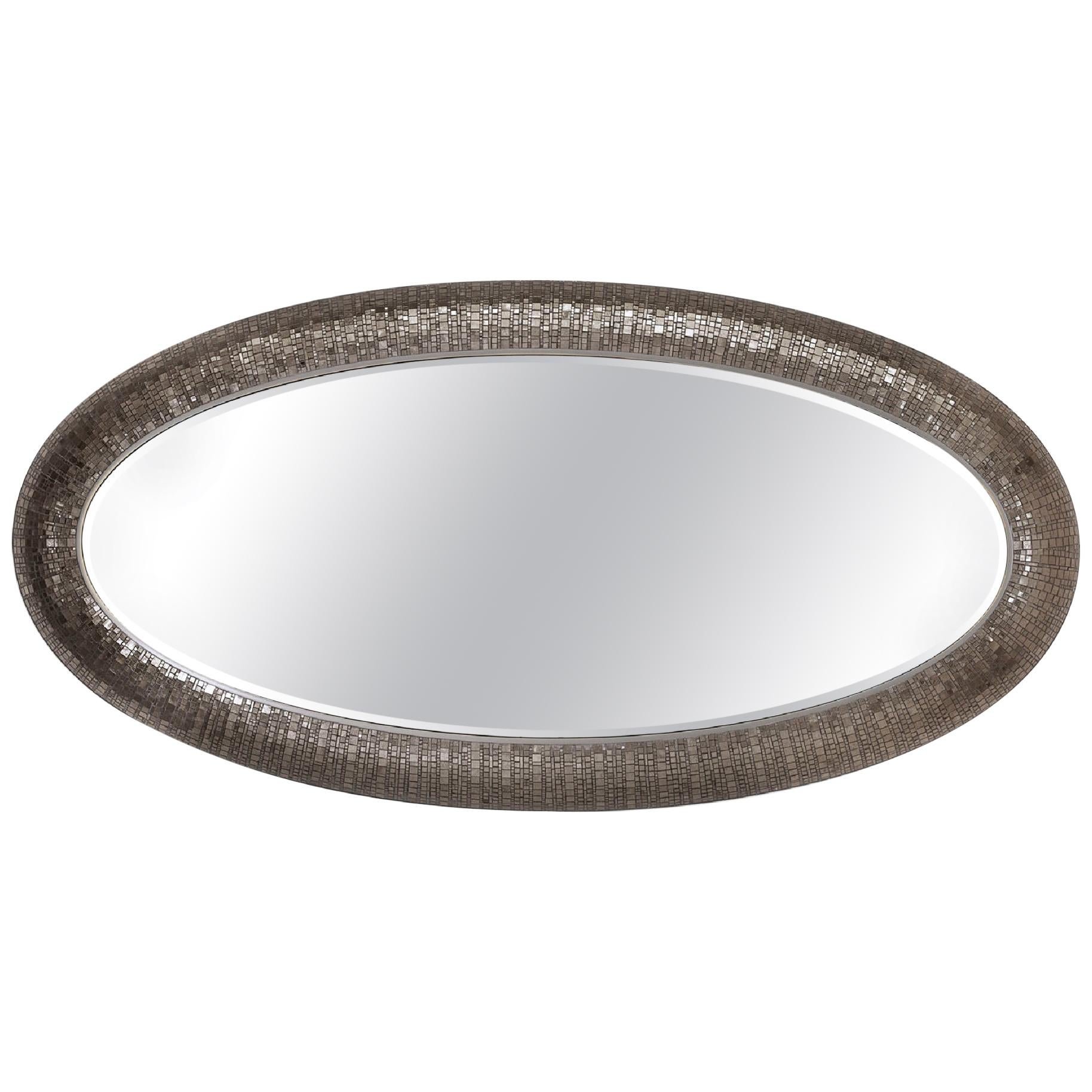 Mirror Bronze or Silver Finish and Decorated with Mosaic, LED Backlighting