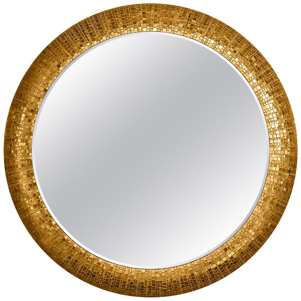 Mirror Bronze or Silver Finish and Decorated with Mosaic, LED Backlighting