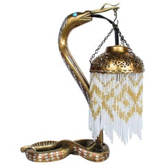 Antique Bronze Serpent Lamp