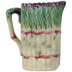 19th Century Majolica Asparagus Pitcher Onnaing