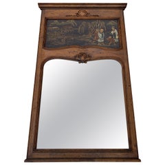 1980s Henredon Chinoiserie Trumeau Mirror