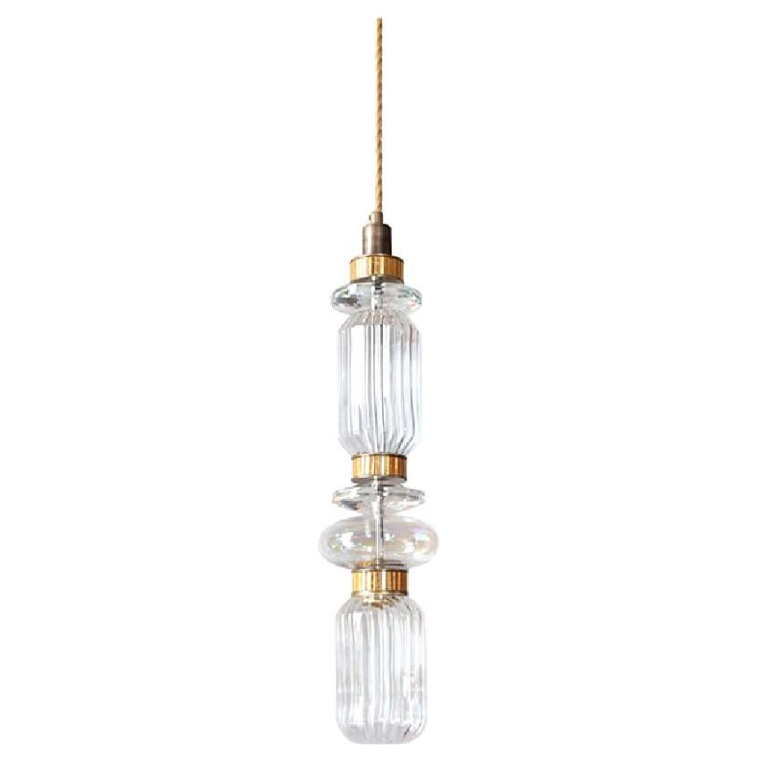 Ceiling Lamp with Pyrex Glass in Amber-Smoked, Decorative Bronzed or Chrome