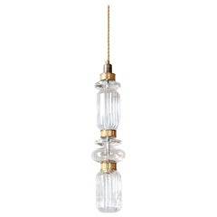 Ceiling Lamp with Pyrex Glass in Amber-Smoked, Decorative Bronzed or Chrome