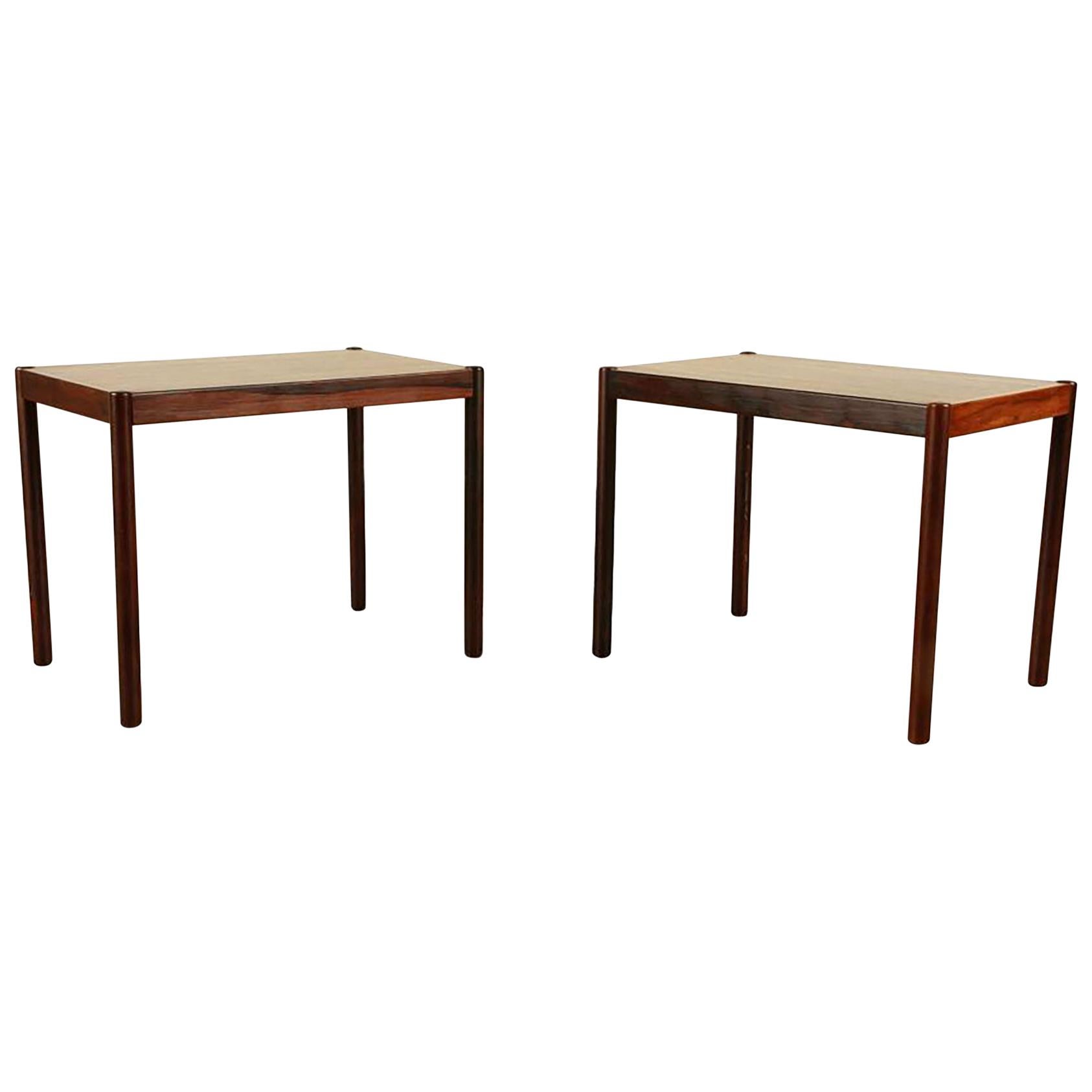 Pair of Mid-Century Modern Rosewood Tables, Swedish, circa 1960
