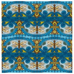Paneel mit autenthischen Jugendstil-Relieffliesen von Sarreguemines:: Frankreich:: 1896