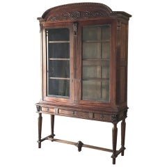 19th Century French Louis XVI Mahogany Bookcase or Vitrine
