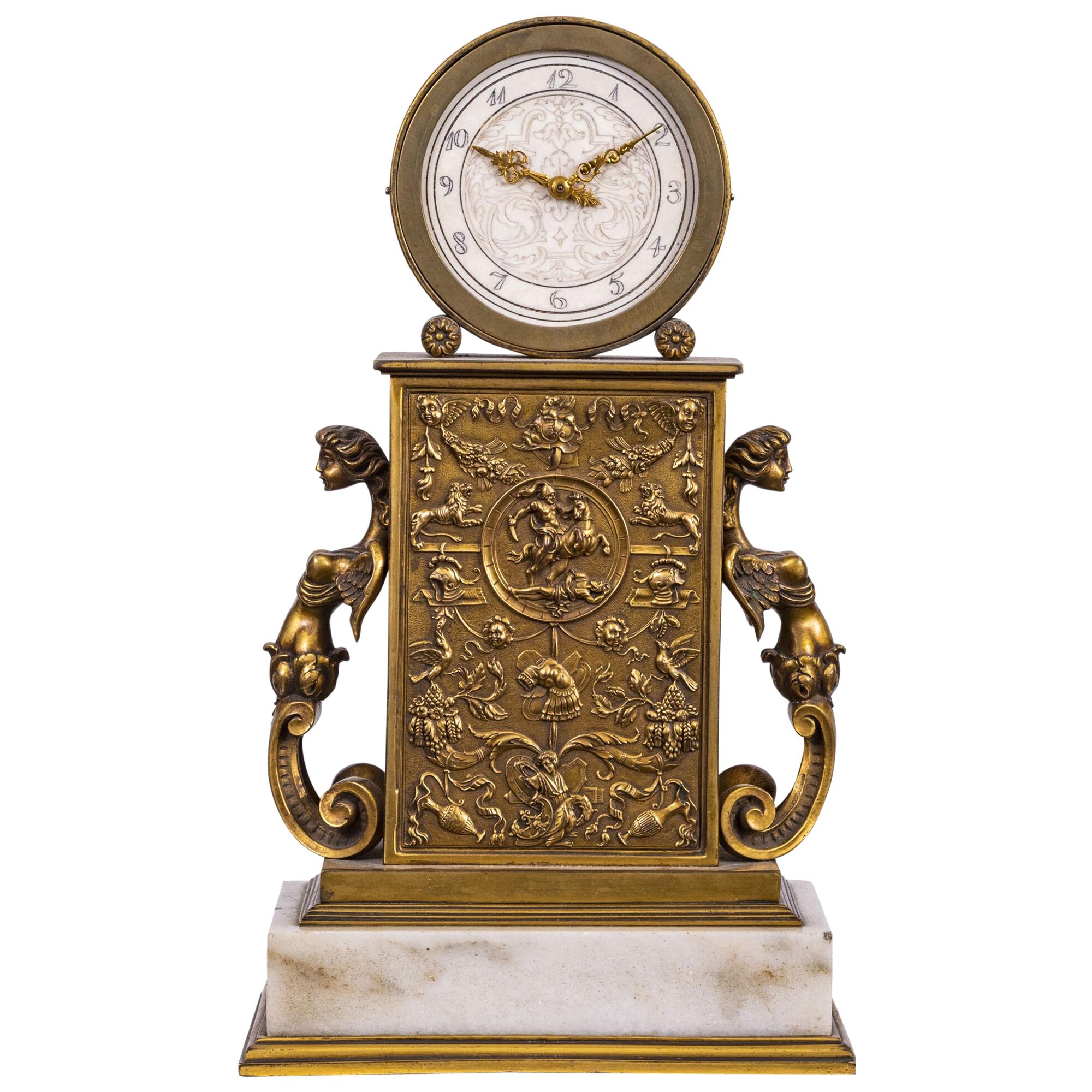 Edward F. Caldwell & Co. Metal Table Clock