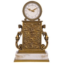 Antique Edward F. Caldwell & Co. Metal Table Clock