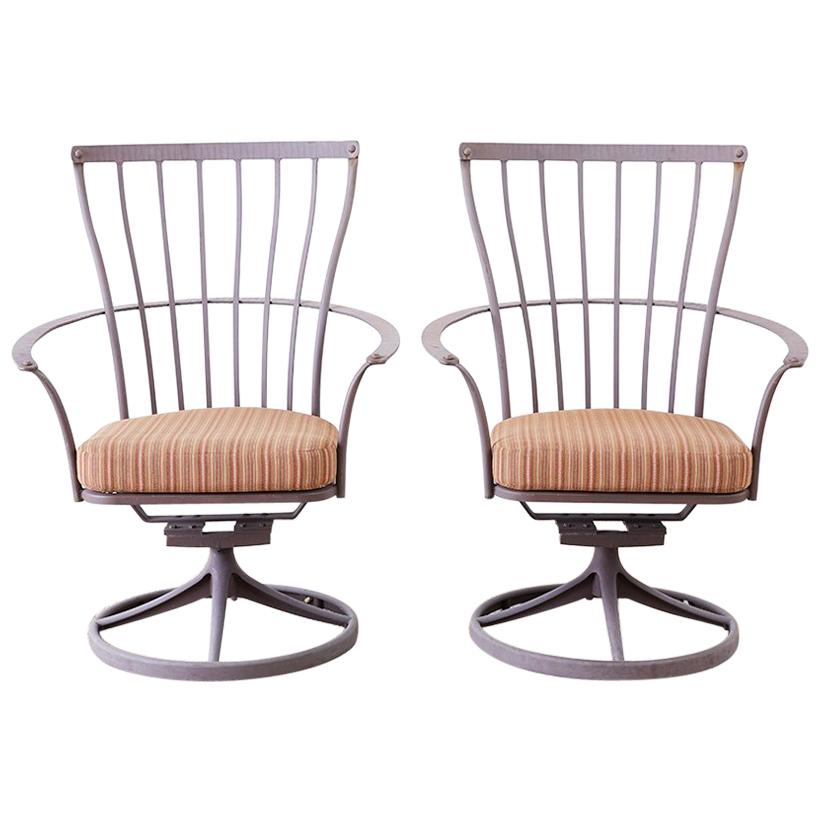Pair of O.W Lee Monterra Swivel Rocker Lounge Chairs