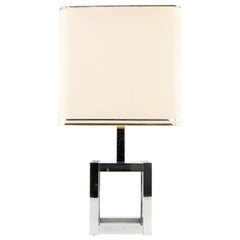 Willy Rizzo Mid-Century Modern Italian Chrome Table Lamp by Lumica, 1970