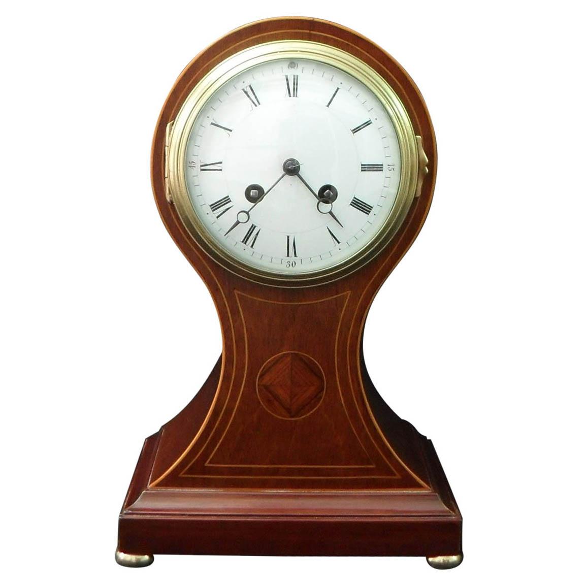 French Belle Époque Mahogany Mantel Clock For Sale