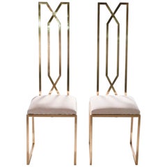 Rare Pair of Chairs by Willy Rizzo for Maison Jansen, 1970s