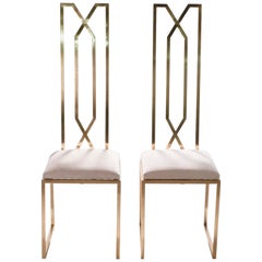 Rare Pair of Chairs by Willy Rizzo for Maison Jansen, 1970s