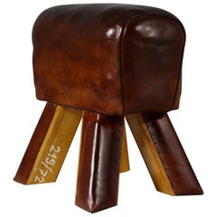 1950s Leather Gym Stool or Bench