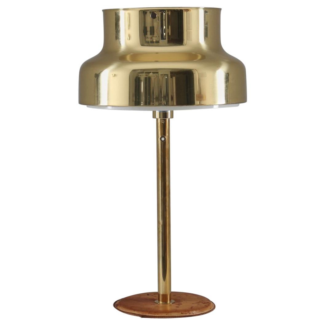 "Bumling" Table Lamp in Brass and Leather by Anders Pehrson for Ateljé Lyktan