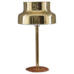 "Bumling" Table Lamp in Brass and Leather by Anders Pehrson for Ateljé Lyktan