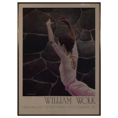 Retro William Wolk 1982 Signed Poster