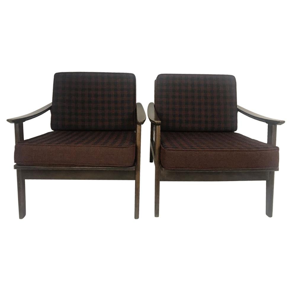 Otto Gerdau Pair of Midcentury Lounge Chairs Made in Italy, All Original