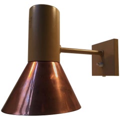 Danish Modern Copper and Pastel Wall Lamp from Fog & Mørup, 1970s