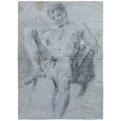 Double-Sided Study of a Male Nude by Giovanni Antonio Burrini