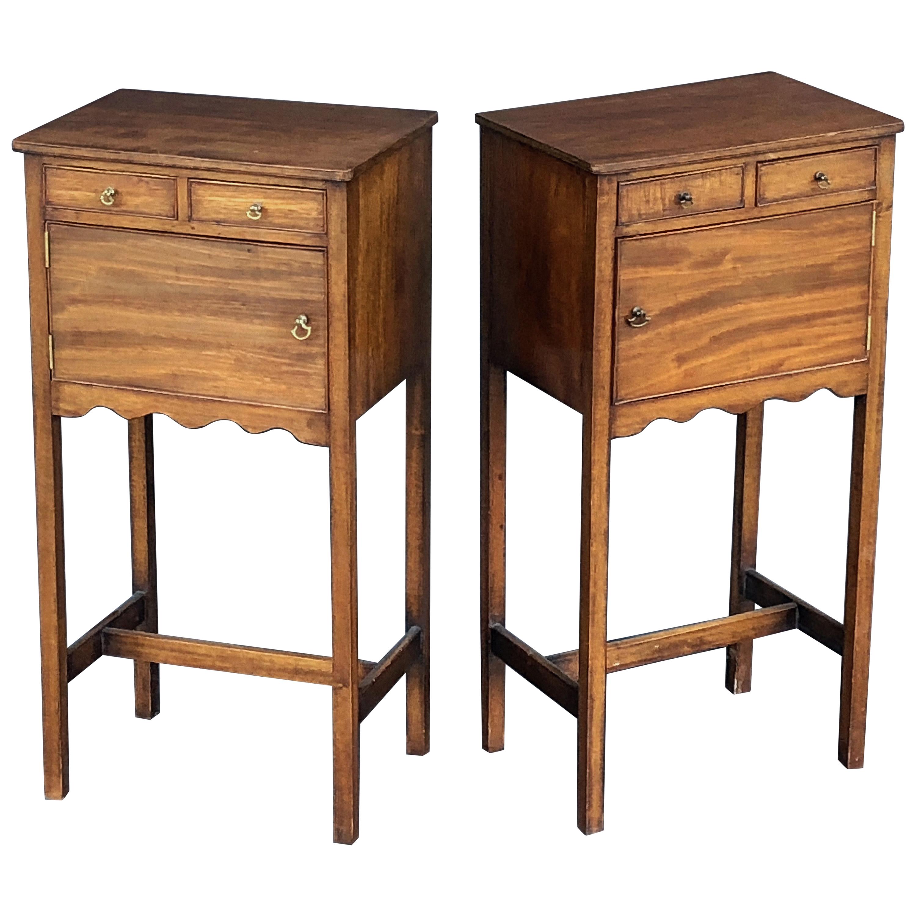 English Georgian Style Nightstands or Bedside Cabinets  'Priced as Pair'