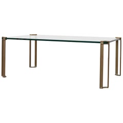 Peter Ghyczy T24D Brass and Glass Single Tier Coffee Table