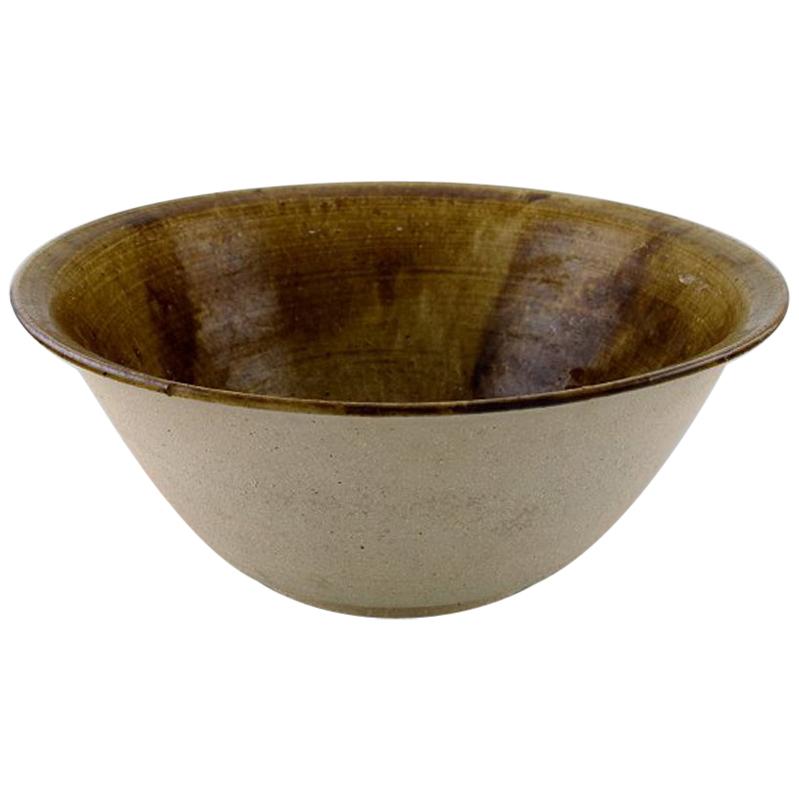 Ivy Lysdal, Danish Ceramist and Painter, Large Unique Bowl For Sale