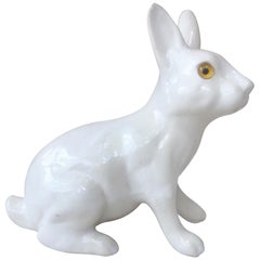 Vintage French White Rabbit, circa 1950