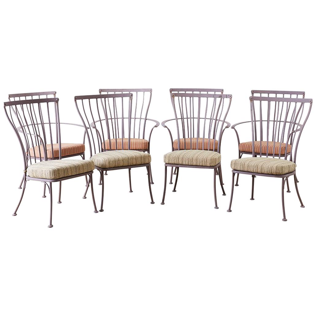 Set of Eight O.W. Lee Patio Garden Dining Chairs