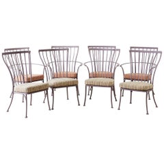 Used Set of Eight O.W. Lee Patio Garden Dining Chairs