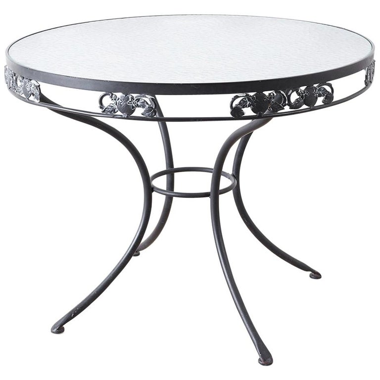 Neoclassical Style Round Cast Iron Garden Patio Table at 1stDibs
