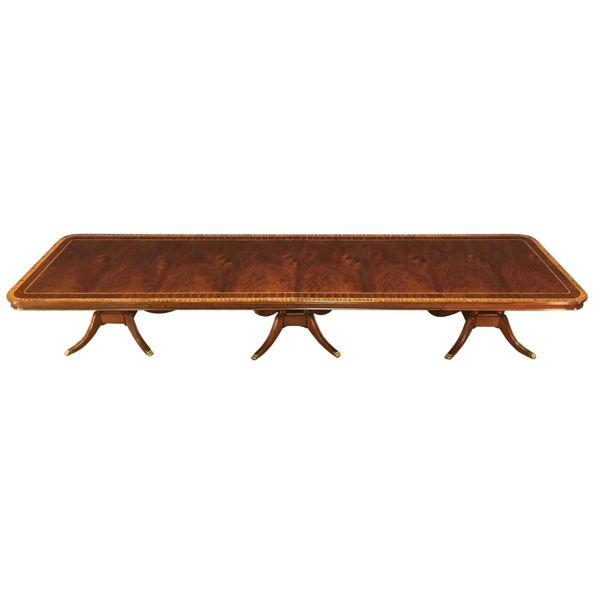 Custom Large 16 ft. Mahogany Banquet Dining Table by Leighton Hall For Sale