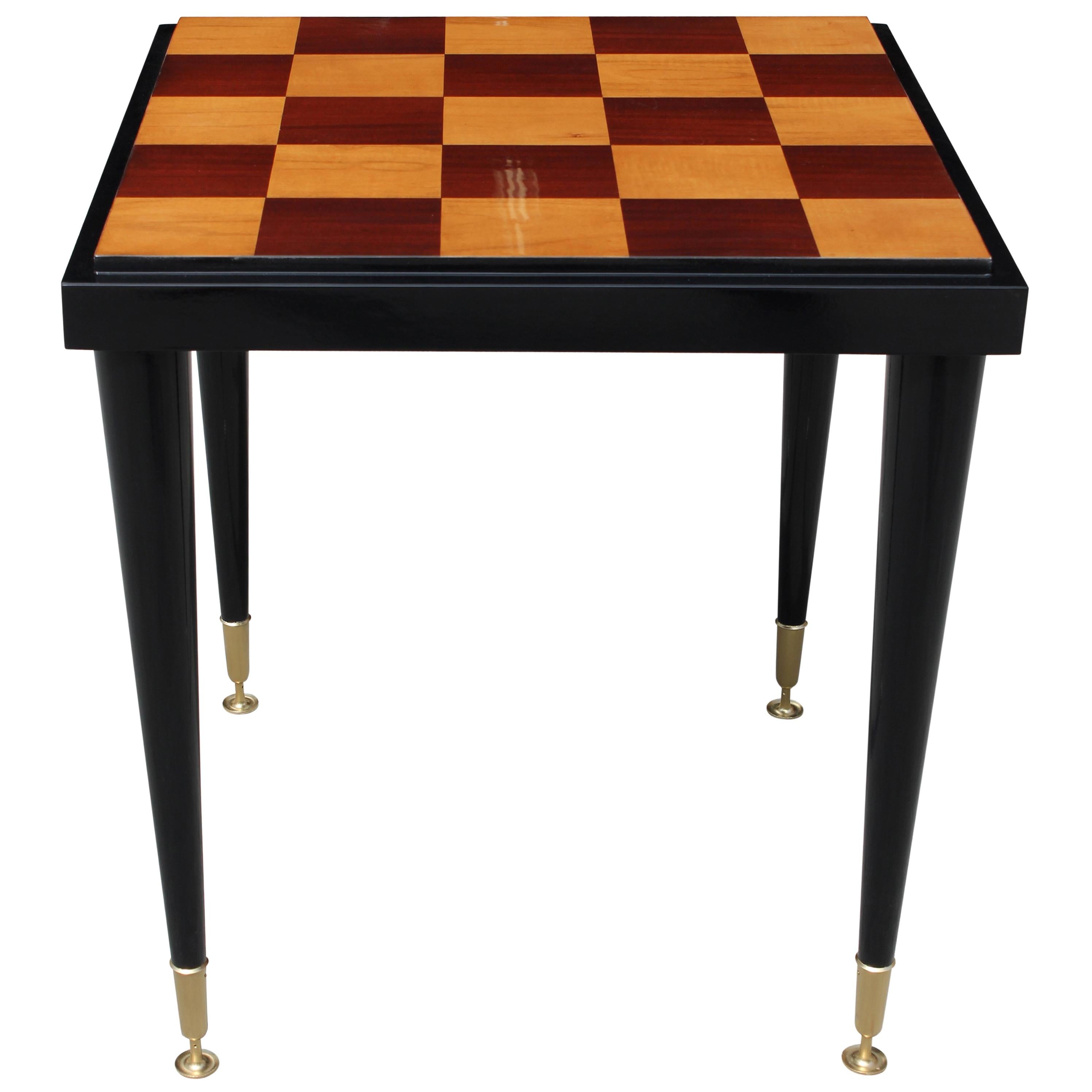 Stunning French Art Deco Ebony and Sycamore Center Table or Game Table