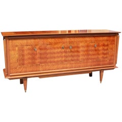 Classic French Art Deco Light Macassar Ebony with Rosewood Sideboard or Buffet