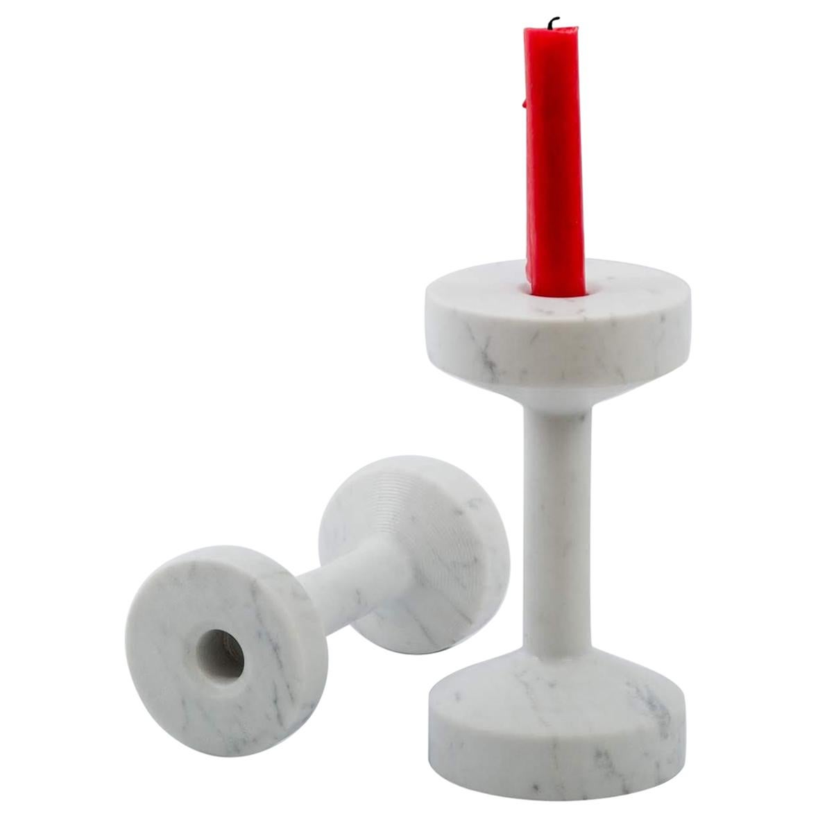 Pietre di Monitillo Tara Small Marble Candlestick For Sale