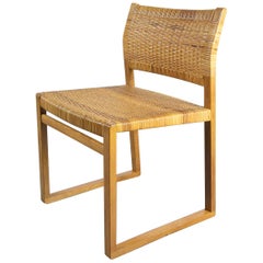 Børge Mogensen BM61 Oak and Wicker Dining Chairs, Denmark, 1950s