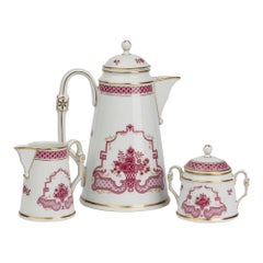 Höchst Classic Porcelain Pink Design Coffee Set 20th Century