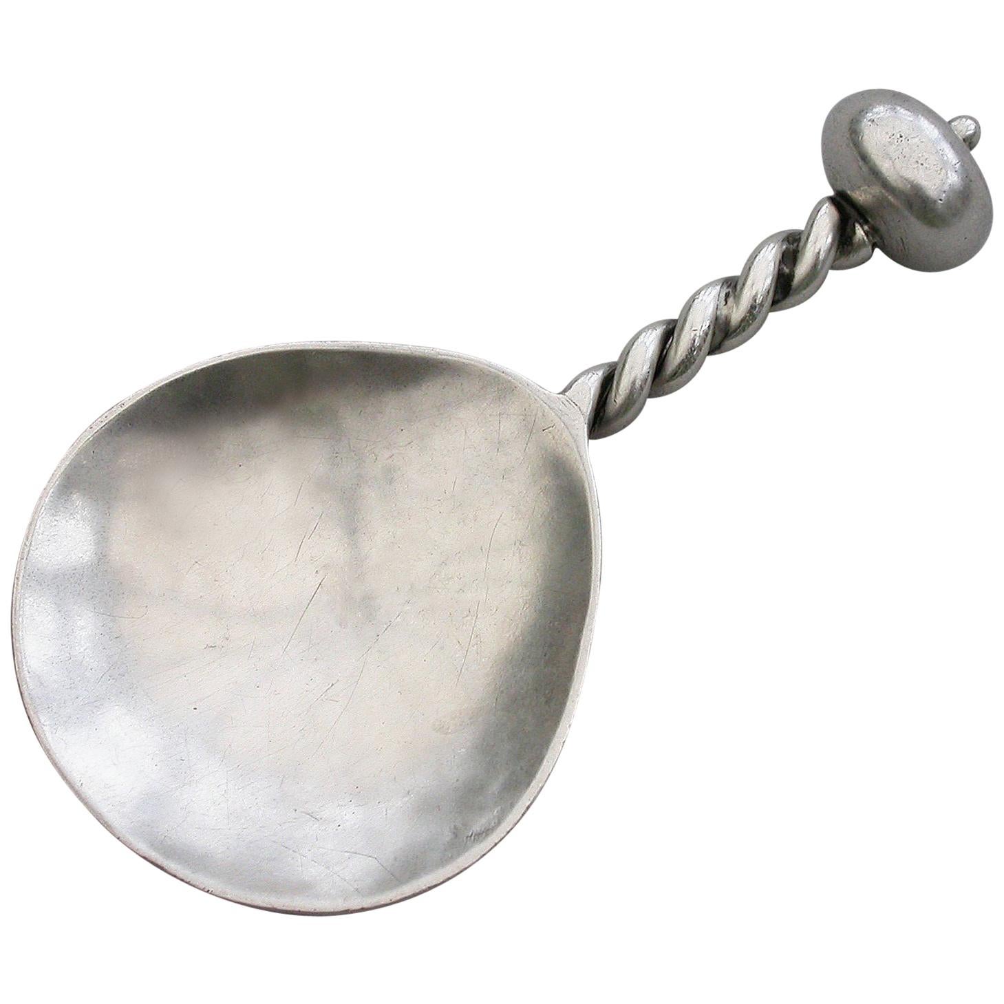 Early 20th Century Arts & Crafts Silver Caddy Spoon For Sale