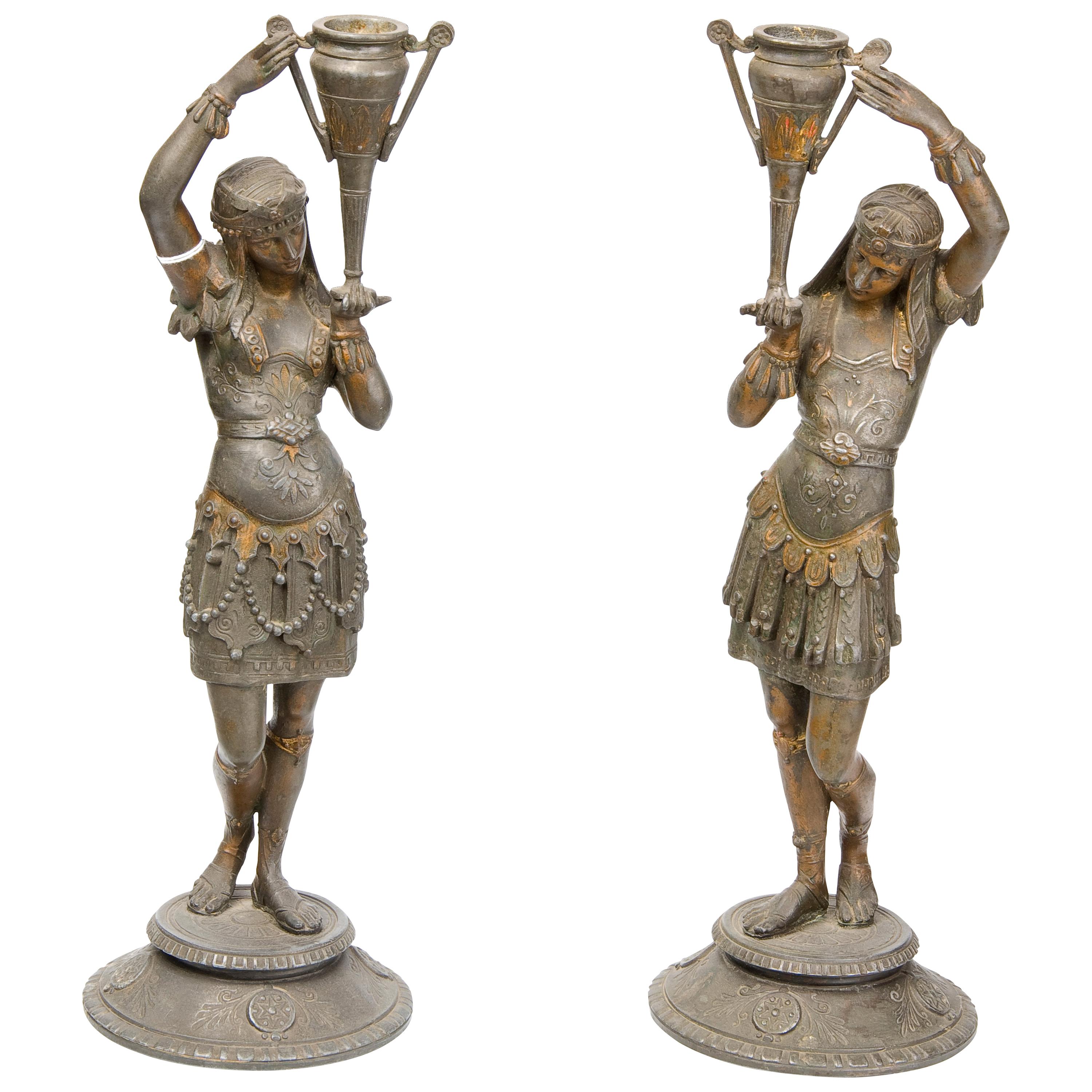 Pair of Candleholders, Calamine, Possibly France, 19th Century