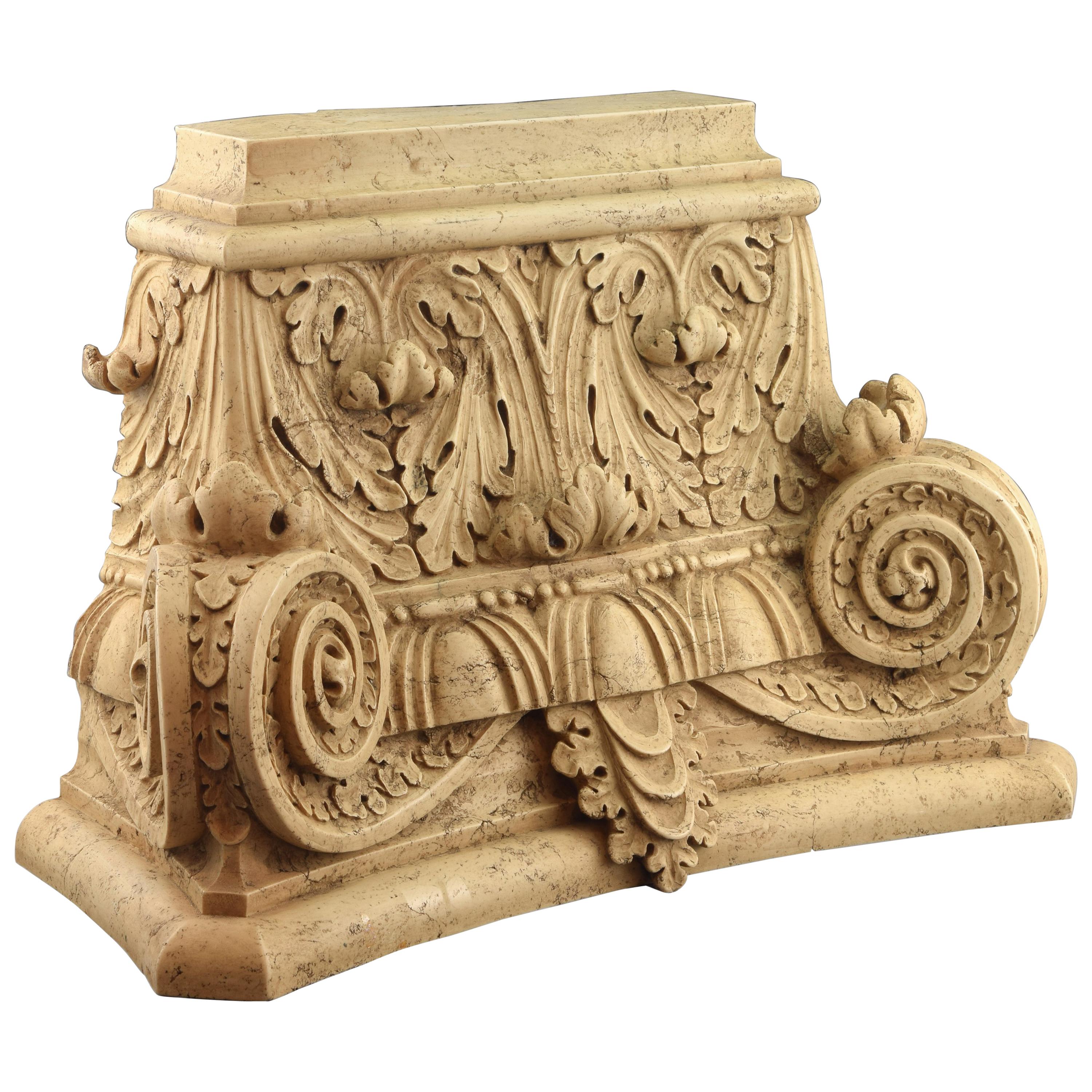 Classical Capital, Modeled Alabaster, 20th Century