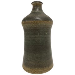 1970s Norwegian Earthy Ceramic Vase by Turid Mjelve, Signed