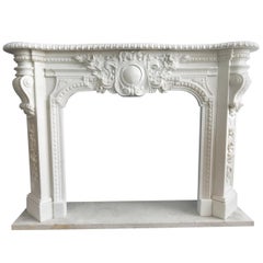 Carved White Marble Decorative Fire Surround