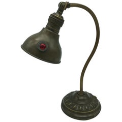 Italienische Art-Déco-Tischlampe aus den 1930er Jahren aus Kupfer mit Glasperlen