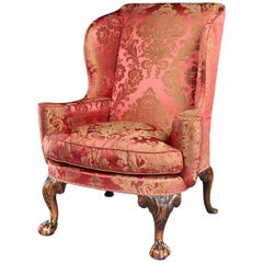 George I Walnut Wing Chair