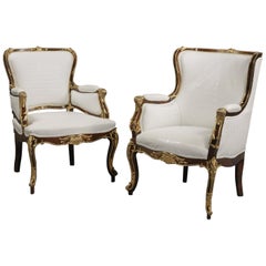 Fine Companion Pair of Russian Gilt Bronze-Mounted Armchairs, circa 1870