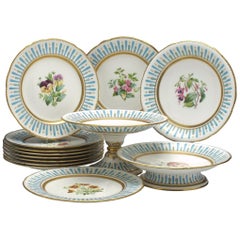 Hand Painted Minton Botanical Dessert Service, circa 1880